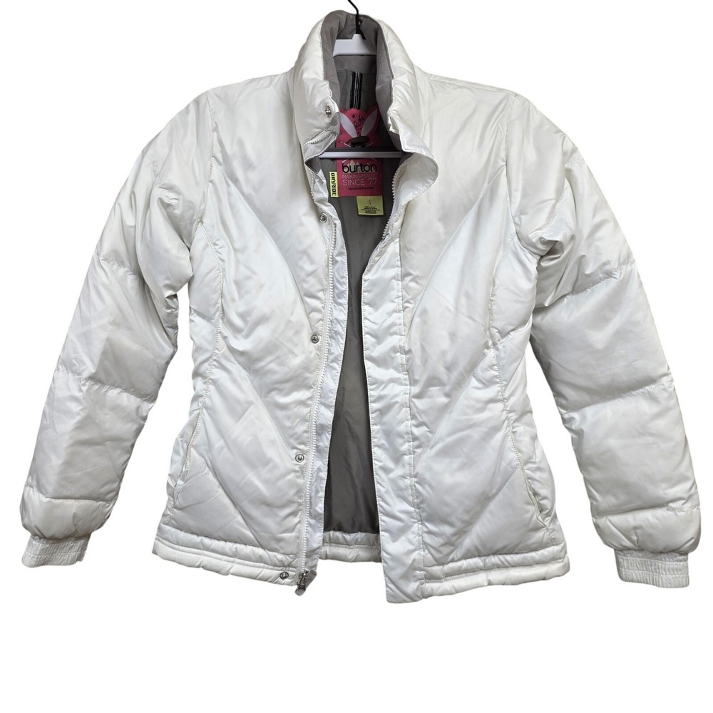Burton Dryride Ski Jacket Women S White Down Puffer Insulated Winter Snowboard - Picture 8 of 9